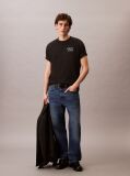 Negru Tricou Relaxat Cu Logo Script Grafic  Barbati