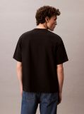 Negru Tricou Relaxat Cu Logo Script Grafic  Barbati