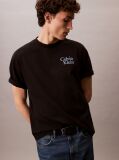 Negru Tricou Relaxat Cu Logo Script Grafic  Barbati