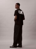 Negru Tricou Clasic Cu Logo Monograma Sport Grafic  Barbati