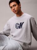 Grey Relaxed Graphic Logo Sweatshirt  Men