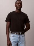 Negru Tricou Clasic Cu Maneci Scurta Si Monograma  Barbati