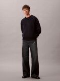 Blue Cotton Blend Monogram Logo Relaxed Sweater  Men