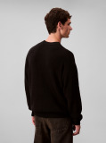 Black Waffle Cotton Monogram Jumper  Men