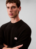 Black Waffle Cotton Monogram Jumper  Men
