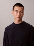 Black Ribbed Cotton Monogram Jumper  Men