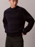 Black Ribbed Cotton Monogram Jumper  Men