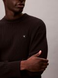 Negru Pulover Rib Din Bumbac Cu Logo Monogram  Barbati