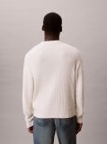 White Ribbed Cotton Monogram Jumper  Men