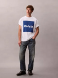 White Logo Box Graphic Relaxed T-Shirt  Men