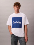 White Logo Box Graphic Relaxed T-Shirt  Men