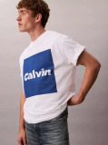 White Logo Box Graphic Relaxed T-Shirt  Men
