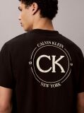 Negru Tricou Cu Logo Brodat  Barbati