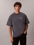 Grey Relaxed Script Logo T-shirt  Men