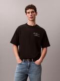Black Relaxed Script Logo T-shirt  Men
