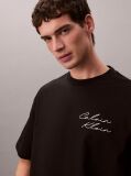 Black Relaxed Script Logo T-shirt  Men