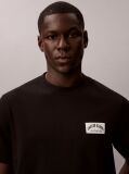Negru Tricou Cu Emblema Varsity  Barbati