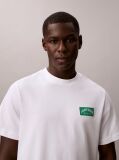 Alb Tricou Cu Emblema Varsity  Barbati