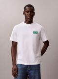 Alb Tricou Cu Emblema Varsity  Barbati