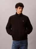 Negru Bluza De Trening Din Terry Cu Fermoar Scurt Si Monologo  Barbati