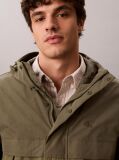 Green Hooded Nylon Windbreaker Jacket  Men
