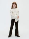 Negru Pantaloni Evazati Din Tricot Reiat Cu Tiv Despicat  Fete