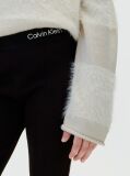 Negru Pantaloni Evazati Din Tricot Reiat Cu Tiv Despicat  Fete