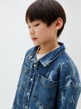 Denim Camasa Din Denim Cu Monograma Integrala Si Aspect Prespalat  Baieti