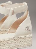 White Canvas Platform Espadrilles  Women