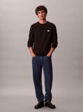 Black Long Sleeve Waffle T-shirt  Men