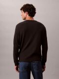 Black Long Sleeve Waffle T-shirt  Men