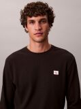 Black Long Sleeve Waffle T-shirt  Men