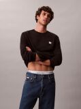 Black Long Sleeve Waffle T-shirt  Men