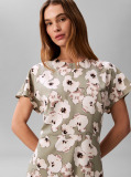 Verde Rochie Midi Din Satin Mat Cu Maneca Scurta  Femei