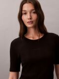 Black Ribbed Half Sleeve T-Shirt  Women