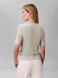 Verde Tricou V-Neck Din Viscoza Cu Cusatura Fina  Femei