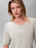 Verde Tricou V-Neck Din Viscoza Cu Cusatura Fina  Femei