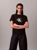 Negru Tricou Clasic Cu Logo Grafic Shine Monologo  Femei