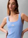 Blue Ribbed Sleeveless Mini Dress  Women