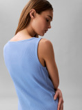 Blue Ribbed Sleeveless Mini Dress  Women