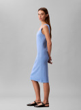 Blue Ribbed Sleeveless Mini Dress  Women
