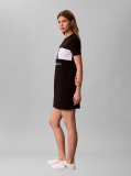 Negru Rochie Tip Tricou Cu Logo Colour-Blocked  Femei