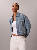 Denim Jacheta Trucker Din Denim Stil 90s Cu Print  Femei