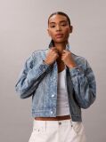 Denim Jacheta Trucker Din Denim Stil 90s Cu Print  Femei