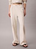 Beige Logo Waistband Wide Leg Joggers  Women