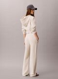 Beige Logo Waistband Wide Leg Joggers  Women