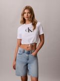 Alb Tricou Crop Cu Tiv Reglabil Cu Snur  Femei