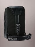 Negru Geanta Sling Cu Bareta Textila Cu Logo Monogram  Barbati