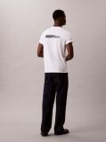 Alb Tricou Cu Logo Grafic Divizat  Barbati