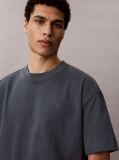 Blue Oversized Embossed Logo T-shirt  Men